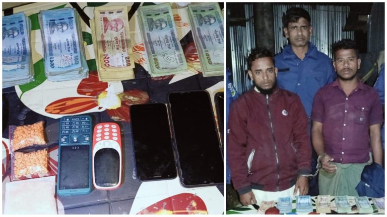 নিজ বাড়িতে ৫৯৮ পিস ইয়াবা ও নগদ অর্থসহ ২ সহোদর আটক