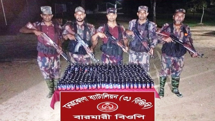 দু্র্গাপুর সীমান্ত থেকে মালিকবিহীন ২৬৯ বোতল ফেন্সিডিল জব্দ