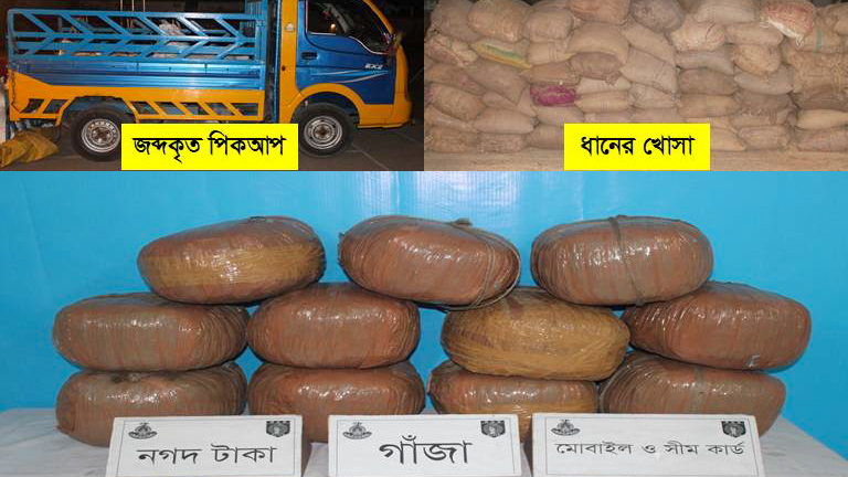 ৪৪ কেজি গাঁজাসহ এক মাদক কারবারি আটক