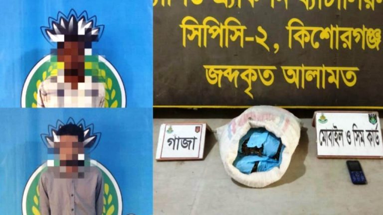 তল্লাশিকালে ব্যাগে মিলল ২ কেজি গাঁজা: কারবারি ও সাজাপ্রাপ্ত আসামি গ্রেপ্তার