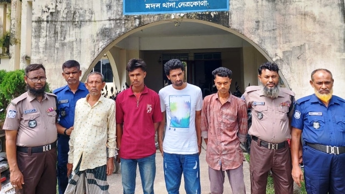 মদনে একাধিক পরোয়ানা ও সাজাপ্রাপ্ত আসামিসহ গ্রেফতার ৪