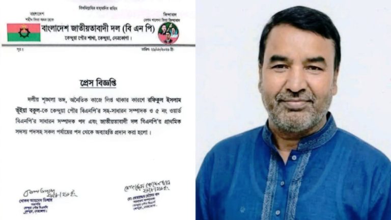 কেন্দুয়ায় কিশোরীকে লোমহর্ষক নির্যাতন: বিএনপি নেতাকে পদ থেকে অব্যাহতি