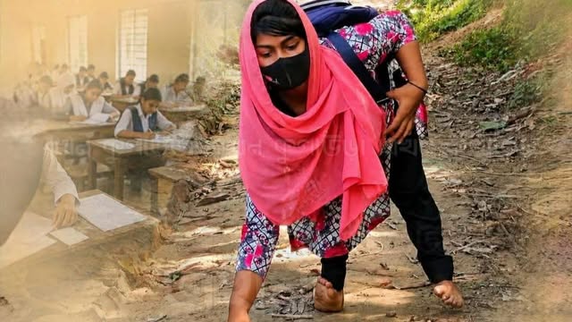 হামাগুড়ি দিয়ে হাতের উপর ভর করে চলা মনা বেগমের এইচএসসিতে জয়